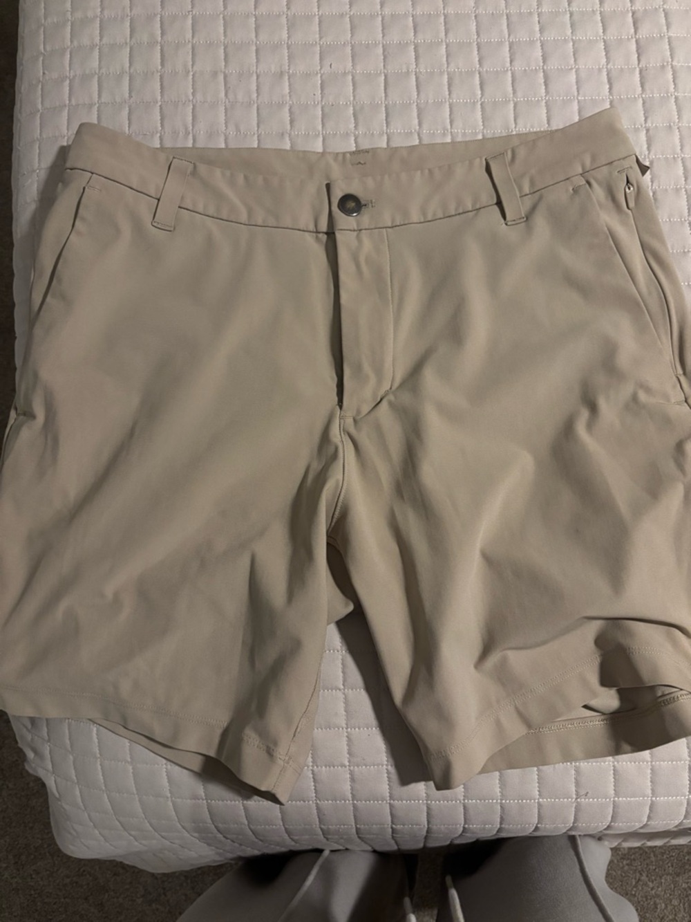 lululemon athletica Men's Flat Front Shorts in Tan